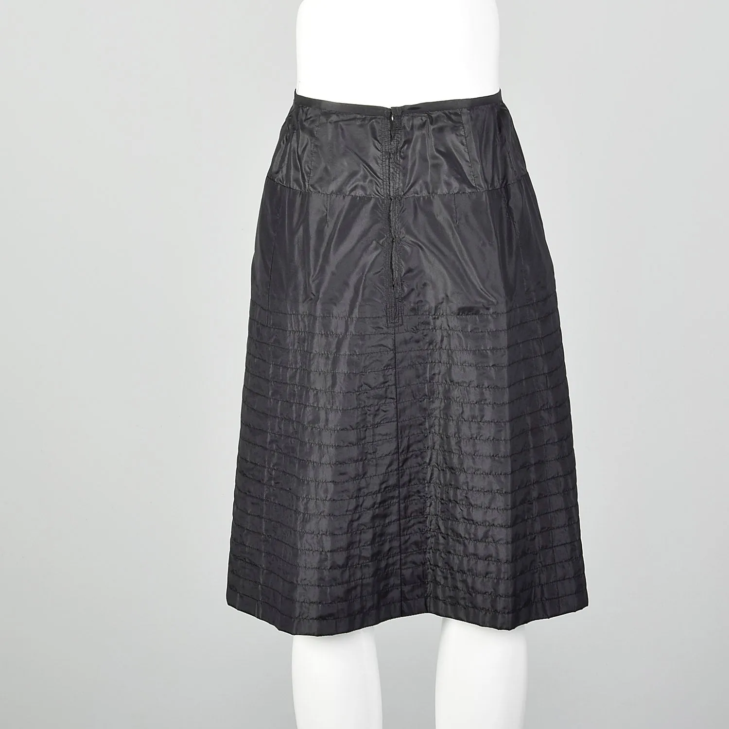 Small 1950s Black Quilted Underpinning Slip