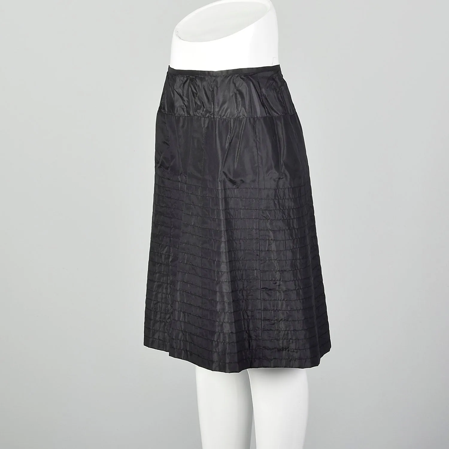 Small 1950s Black Quilted Underpinning Slip