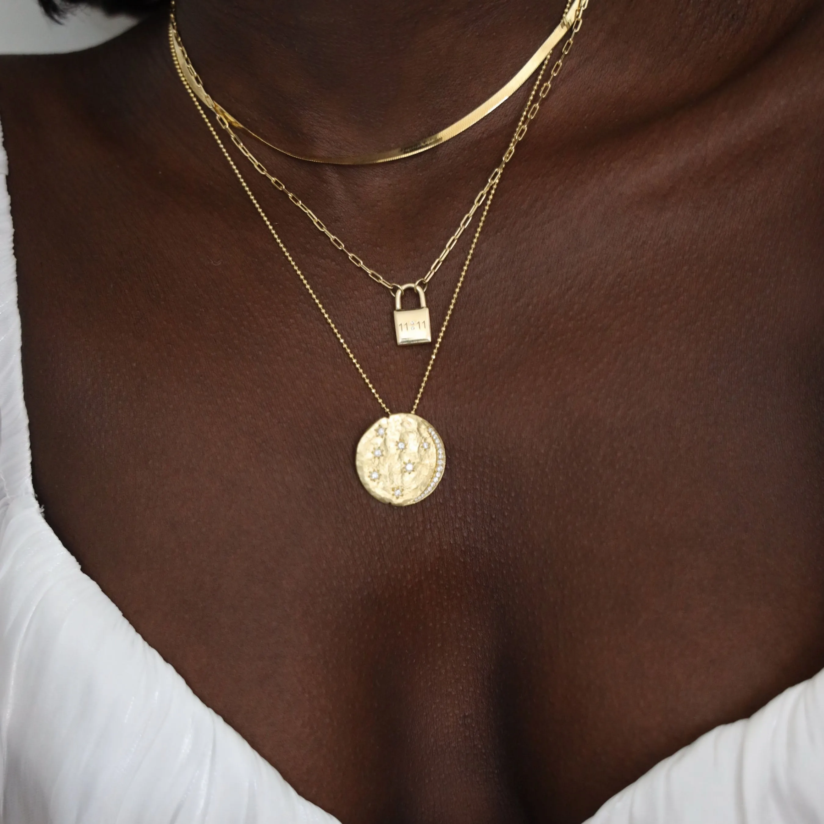 Small Liquid Gold Herringbone Necklace | Ready to Ship
