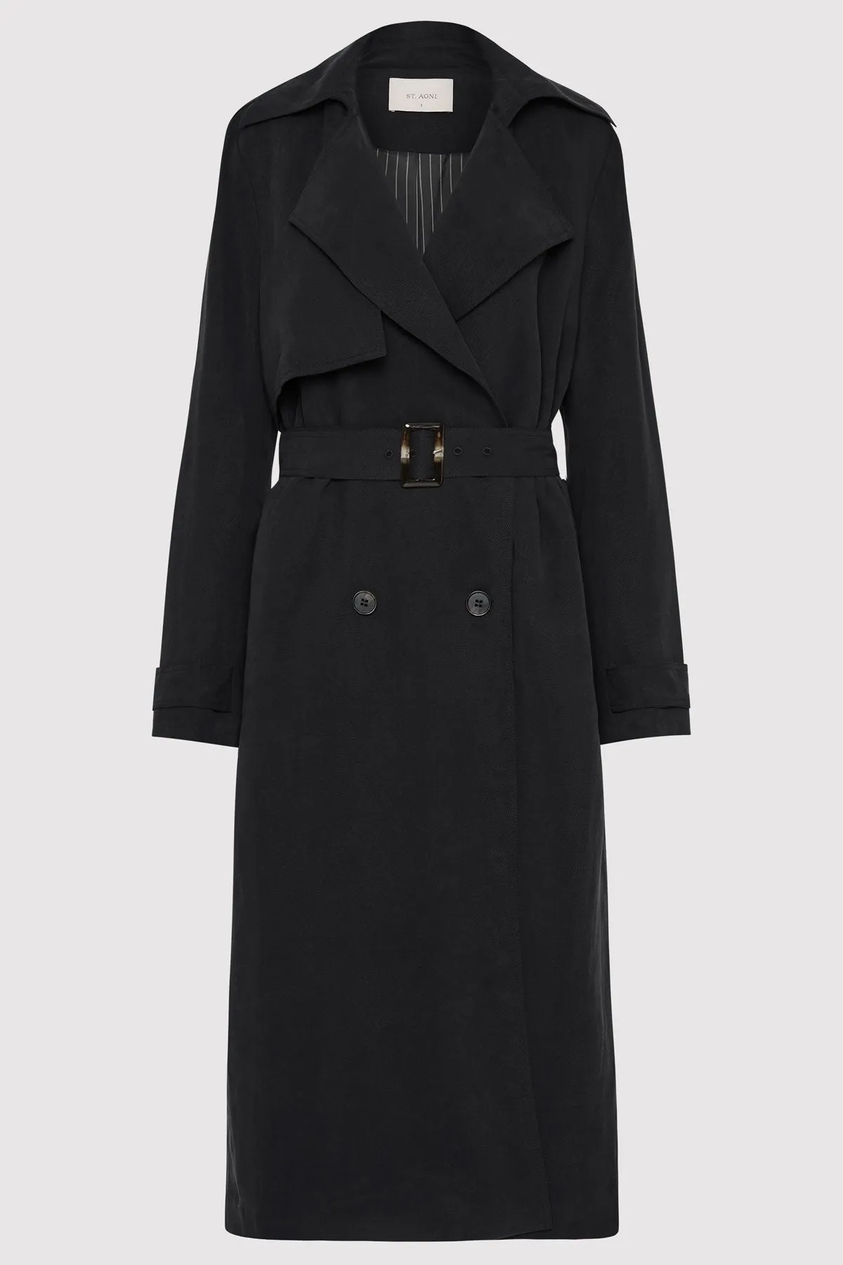 Soft Tailored Trench - Black