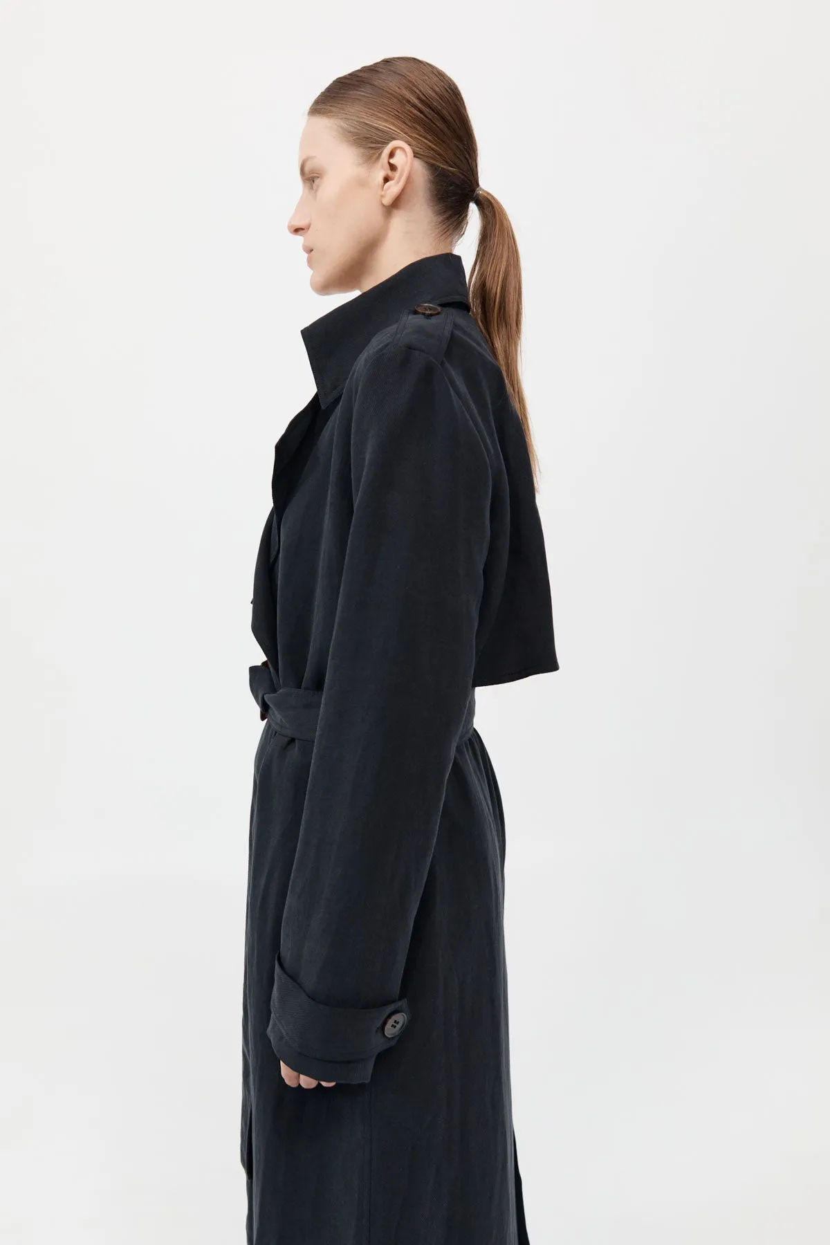 Soft Tailored Trench - Black