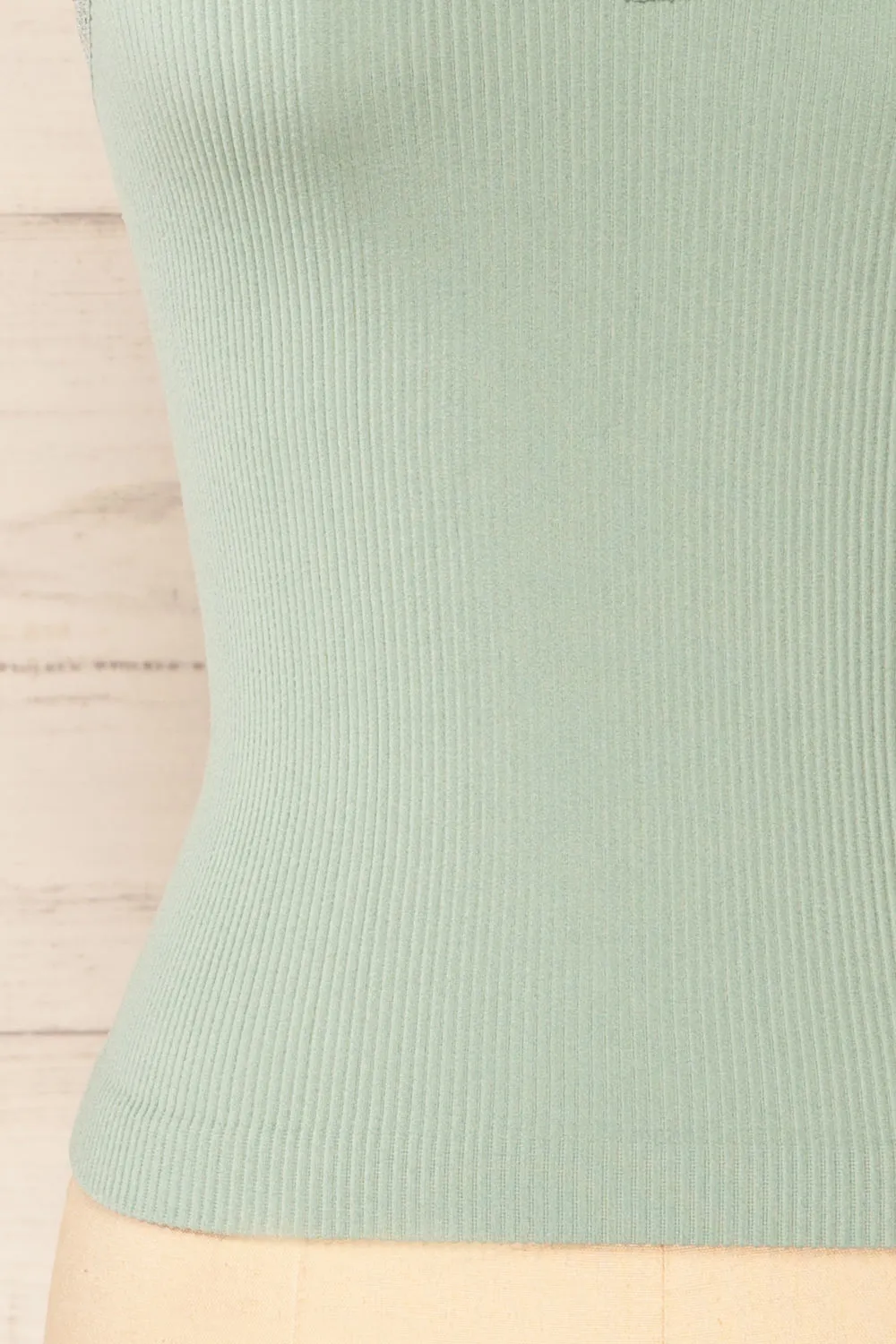 Somensac Sage | Ribbed Camisole w/ Lace Trim