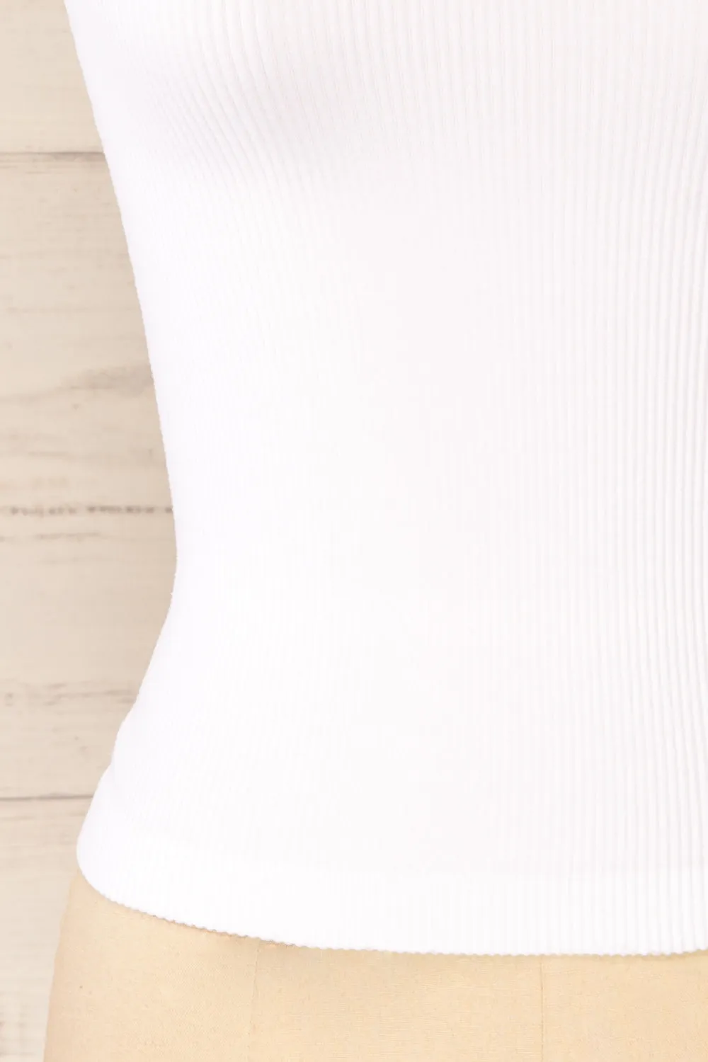 Somensac White | Ribbed Camisole w/ Lace Trim