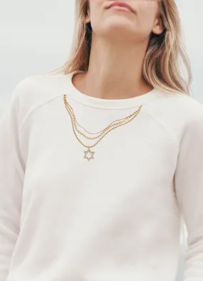 Support Israel Women's Classic Star of David Charm Necklace Pullover