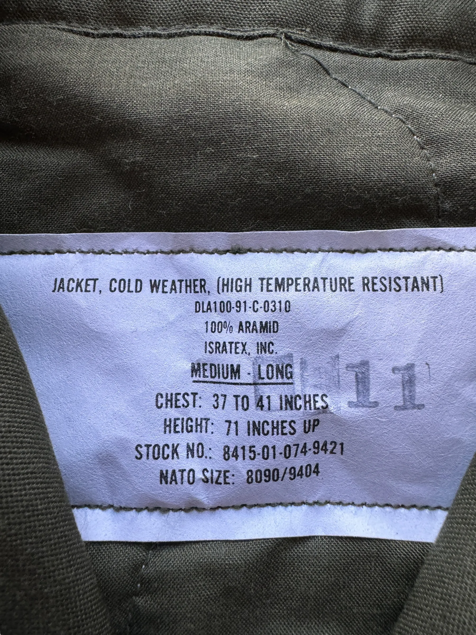 Vintage CWU Bomber Jacket SZ M Long