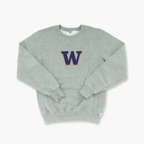 Washington Huskies "W" Chenille Ash Grey Crewneck