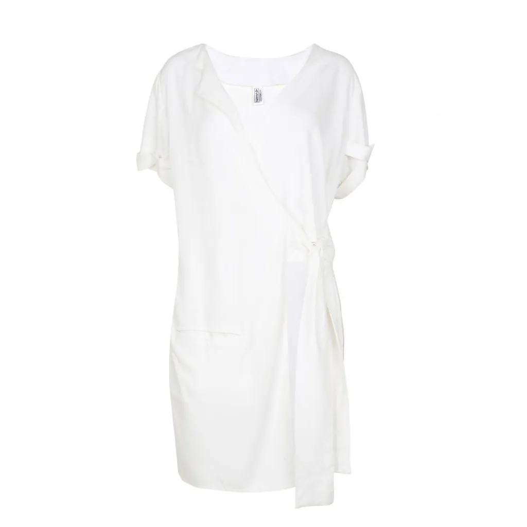 White Double Breast Dress