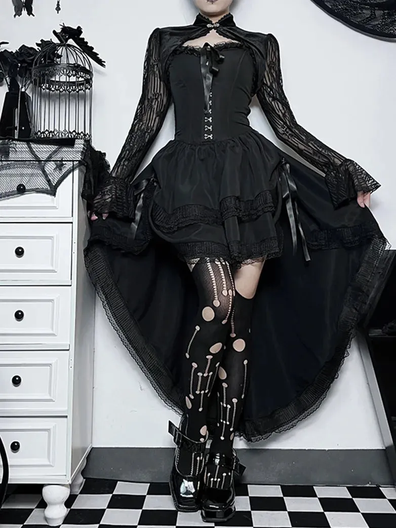 Women Gothic Sexy Slim Gothic Waist Tube Top Slip Dress