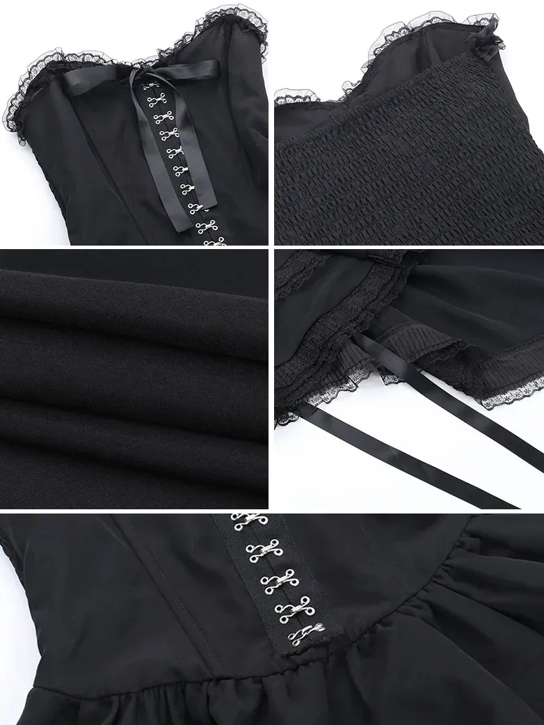 Women Gothic Sexy Slim Gothic Waist Tube Top Slip Dress