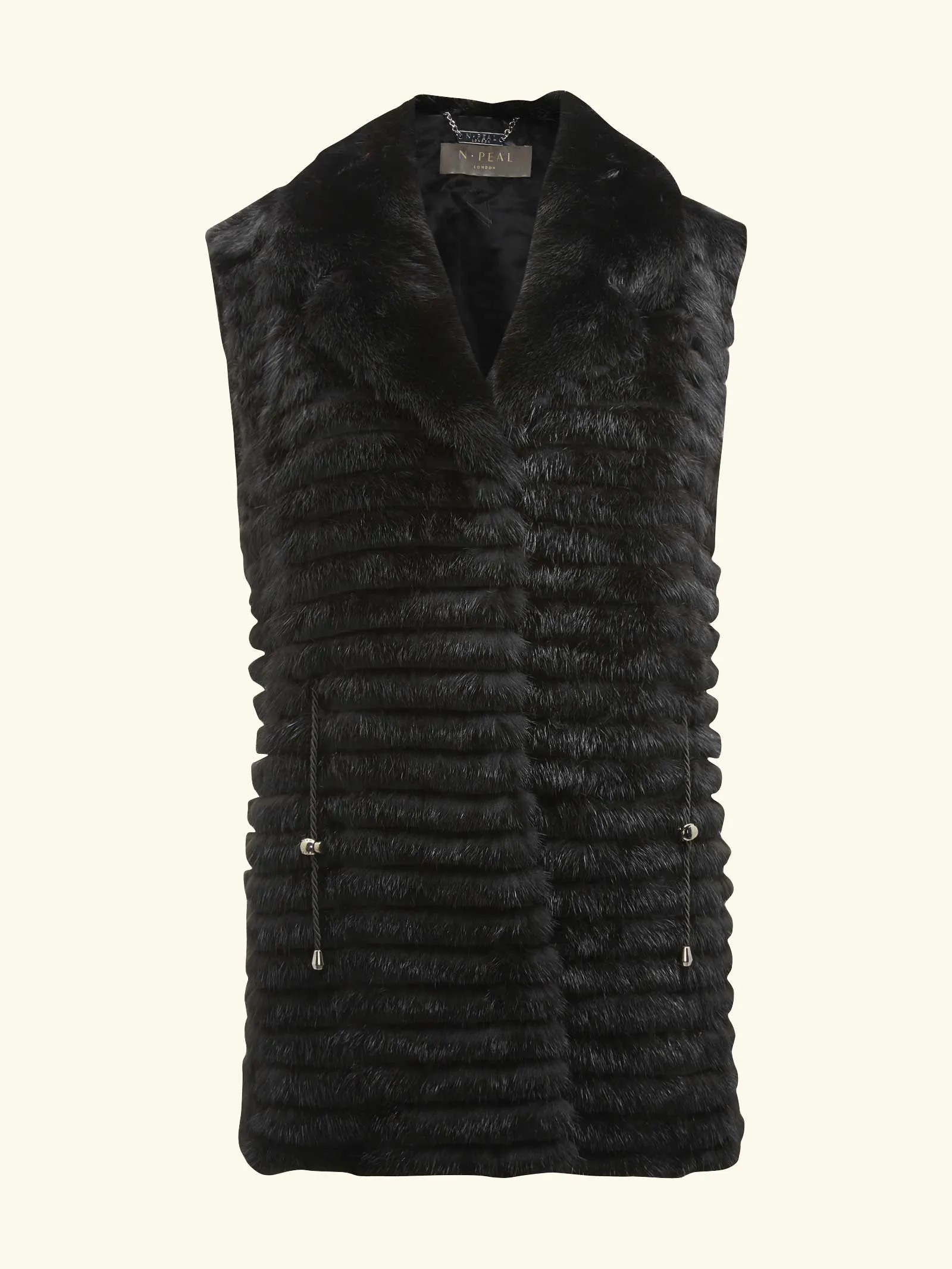 Women's Cut Mink Gilet Black
