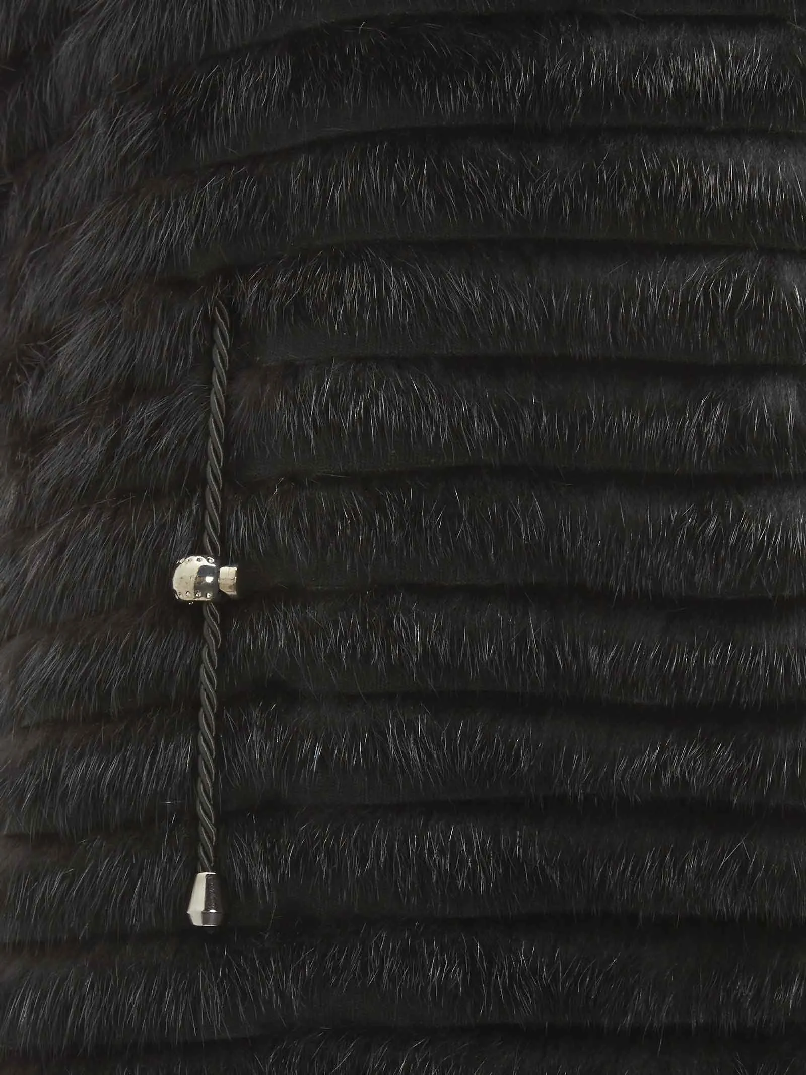 Women's Cut Mink Gilet Black