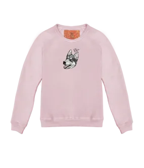 Women's Doodle Style Custom Pet Portrait Classic Crewneck Pullover
