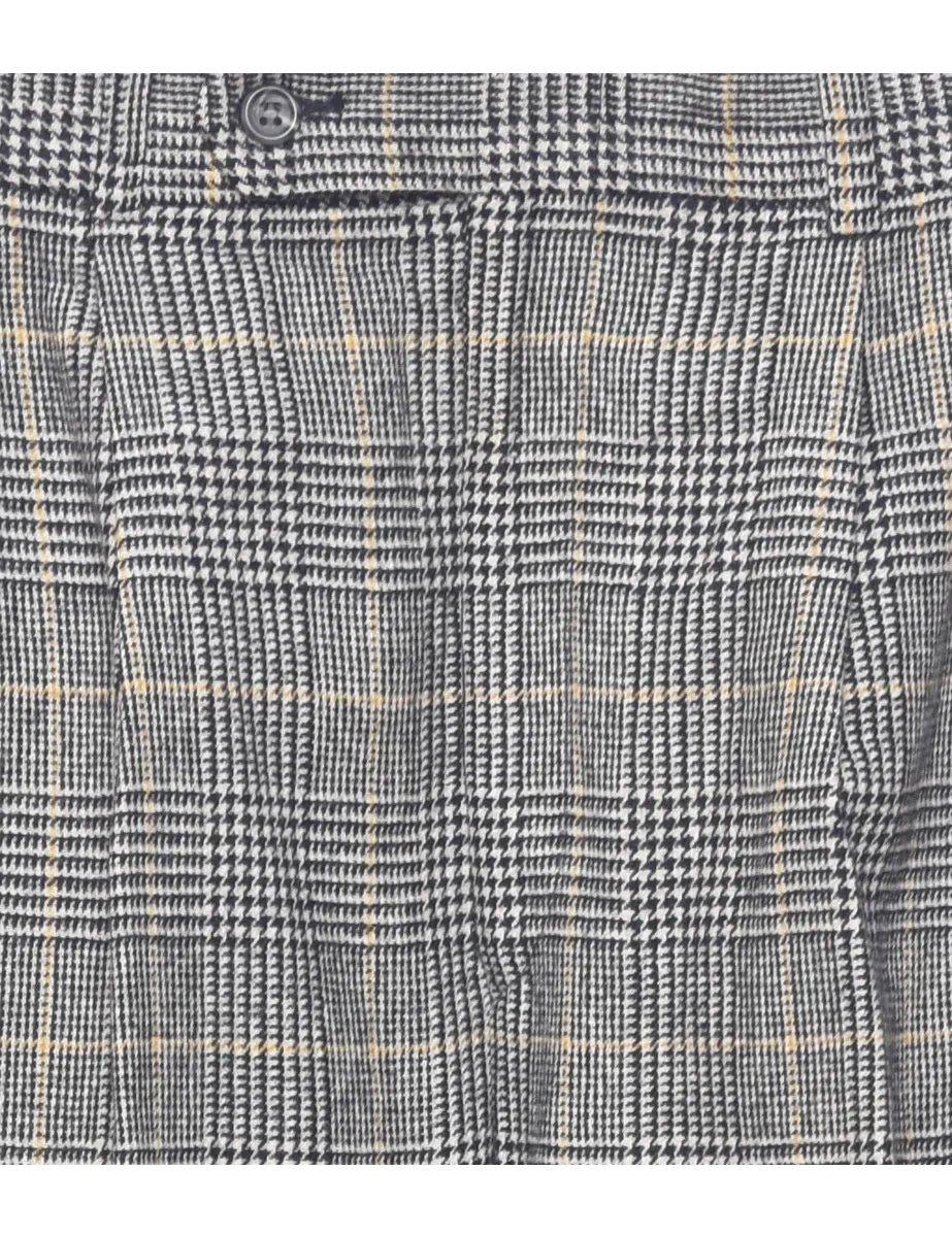 Wool Checked Pattern Trousers - W32 L29